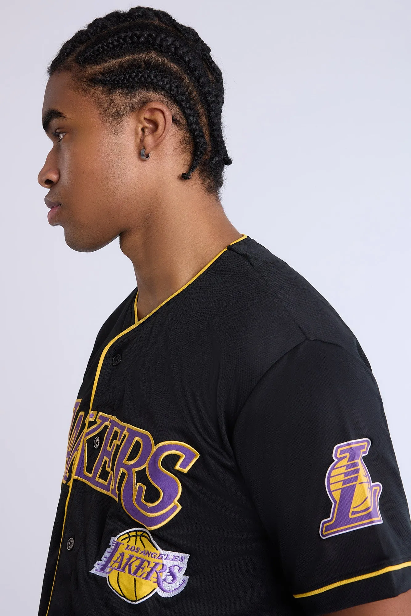 Mens LA Lakers Black Mesh Jersey