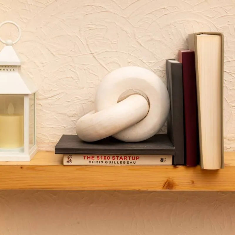 Modern 2 Knots Wooden Chain Home Decor Accent Piece