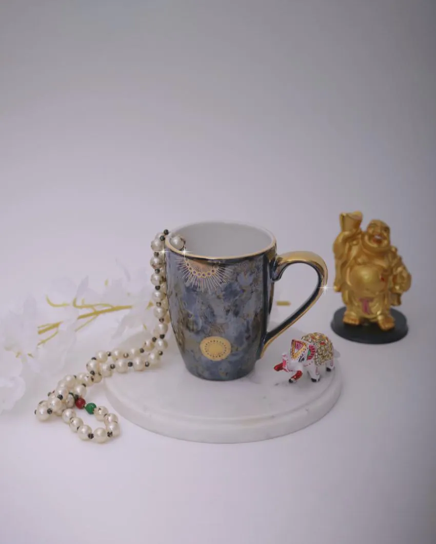 MOP Black Gold Motif Coffee Poreclain Mug | 300 ml