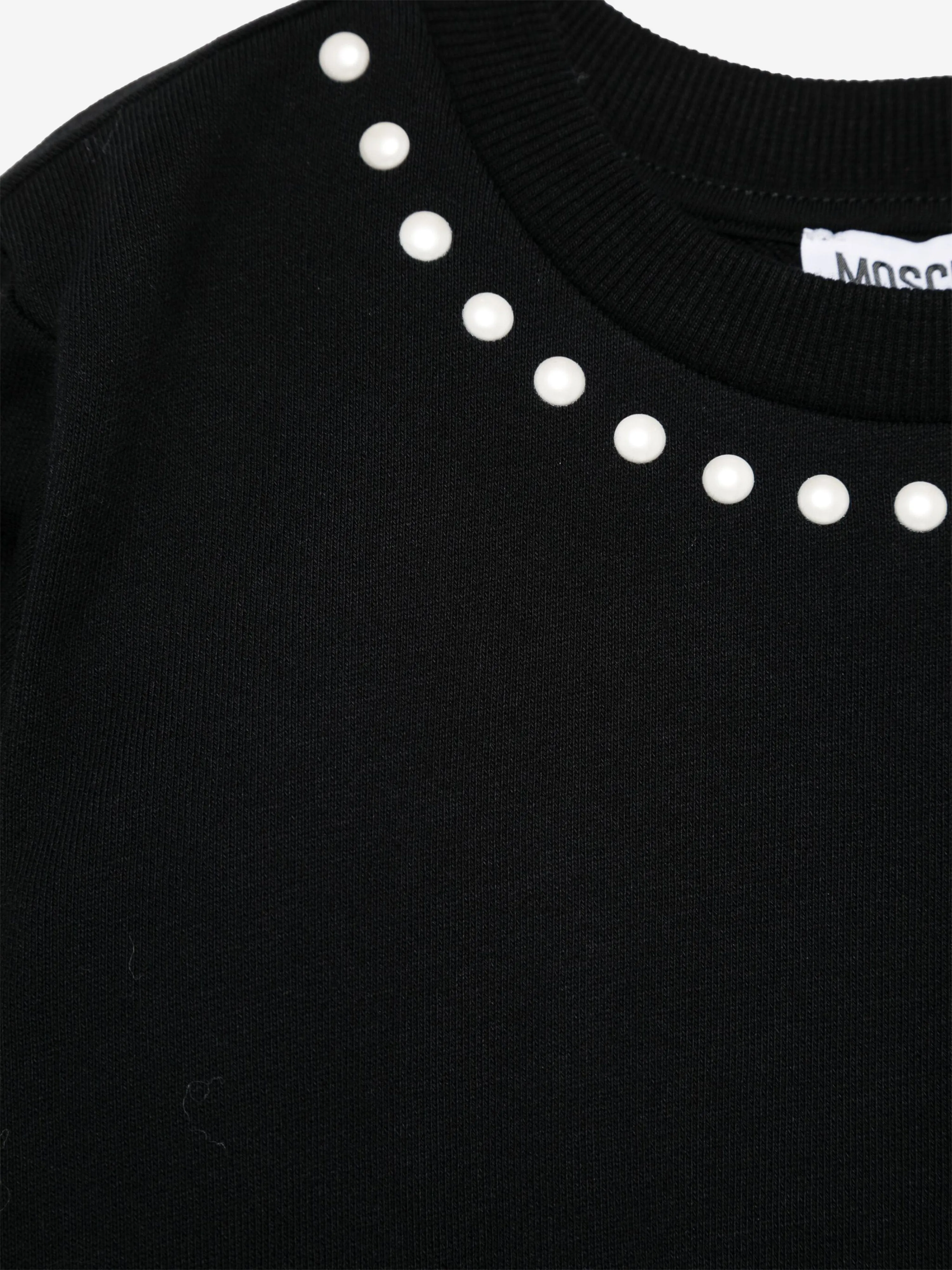 Moschino Girls Peace Pearls Sweatshirt in Black