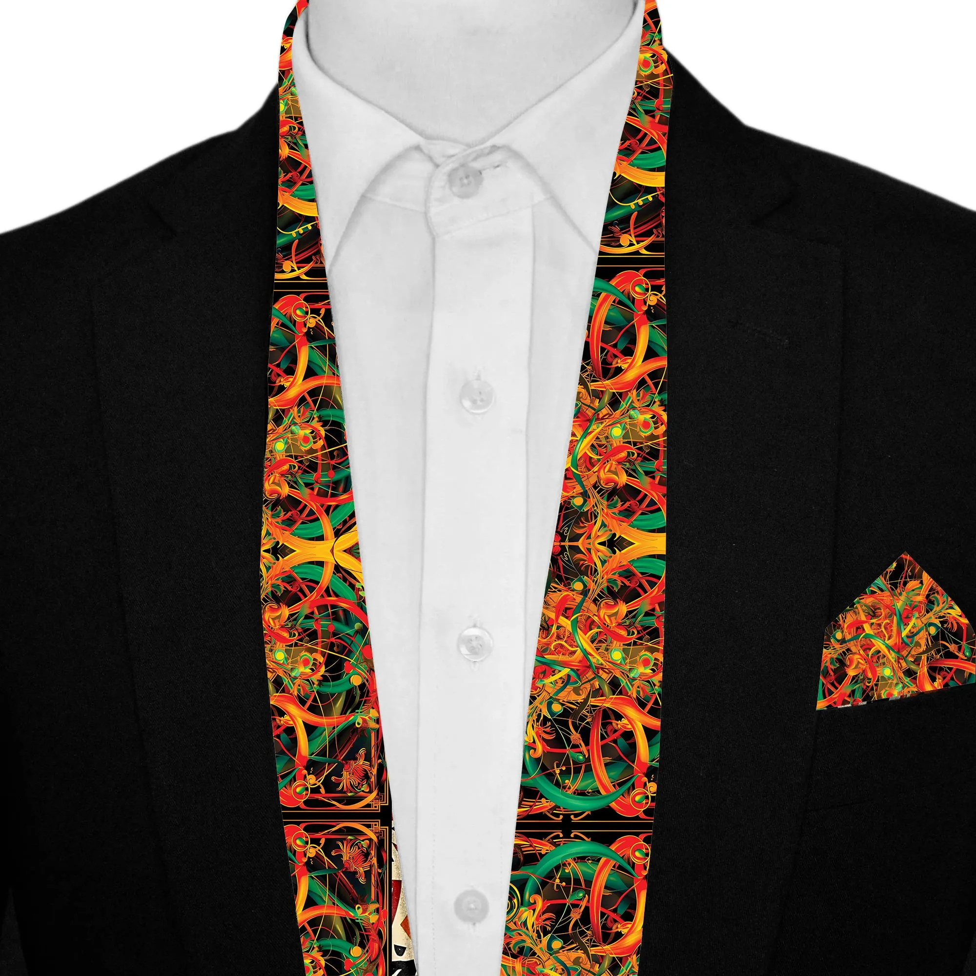 PAKISTAN BRAND SCARF AND POCKET SQUARE SET MEN PREMIUM COLLECTION - CALLIGRAPHY ART