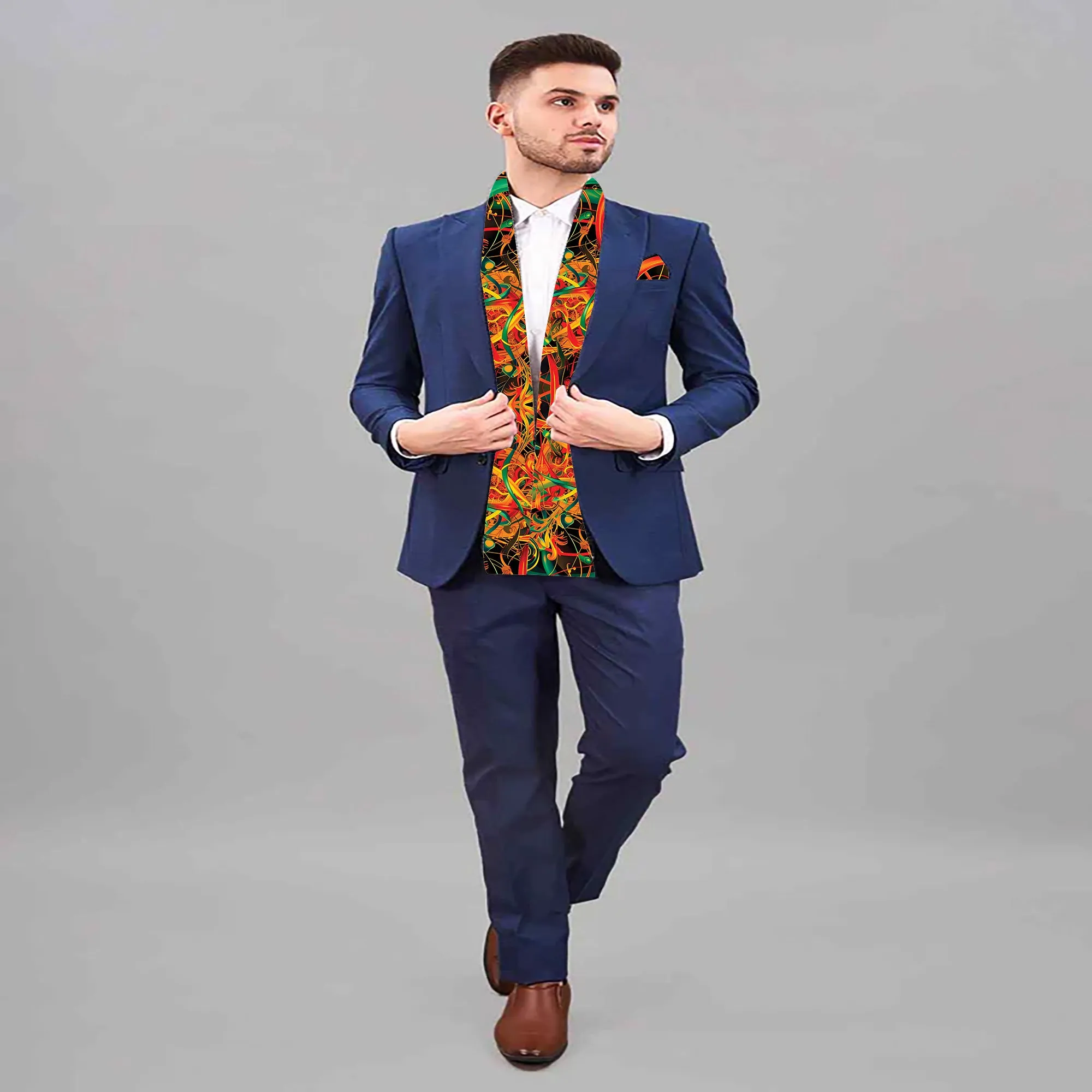 PAKISTAN BRAND SCARF AND POCKET SQUARE SET MEN PREMIUM COLLECTION - CALLIGRAPHY ART