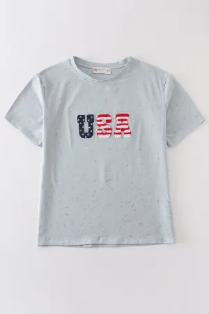 Patriotic USA french knot women top