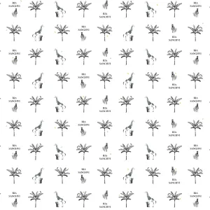 Personalised Wrapping Paper - Black & White Animals  <br>WallPaperScissor x My Baby Babbles Exclusive