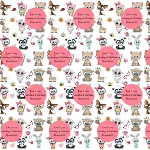 Personalised Wrapping Paper - Cute Animals