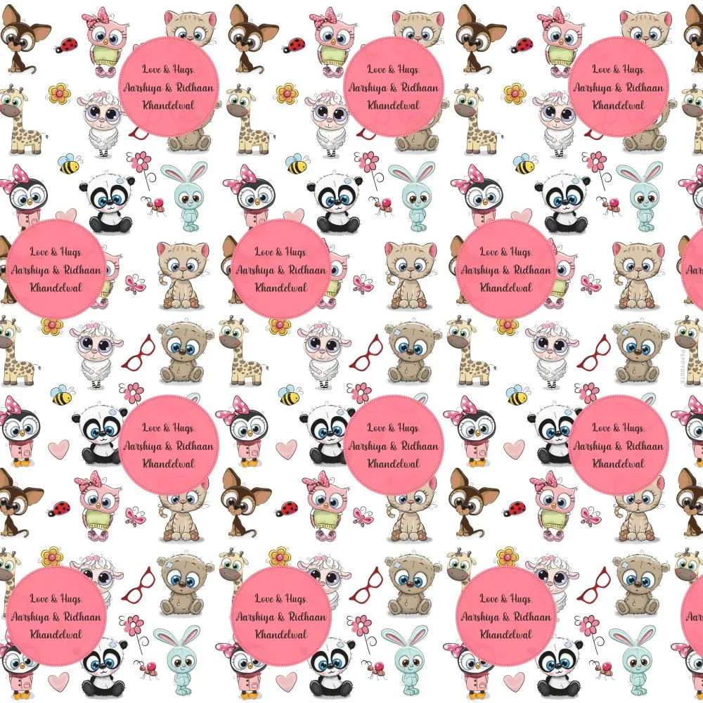 Personalised Wrapping Paper - Cute Animals