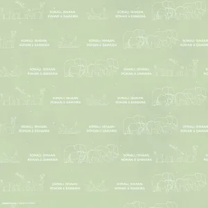 Personalised Wrapping Paper - Family of 4, Light Green <br> WallPaperScissor x My Baby Babbles Exclusive
