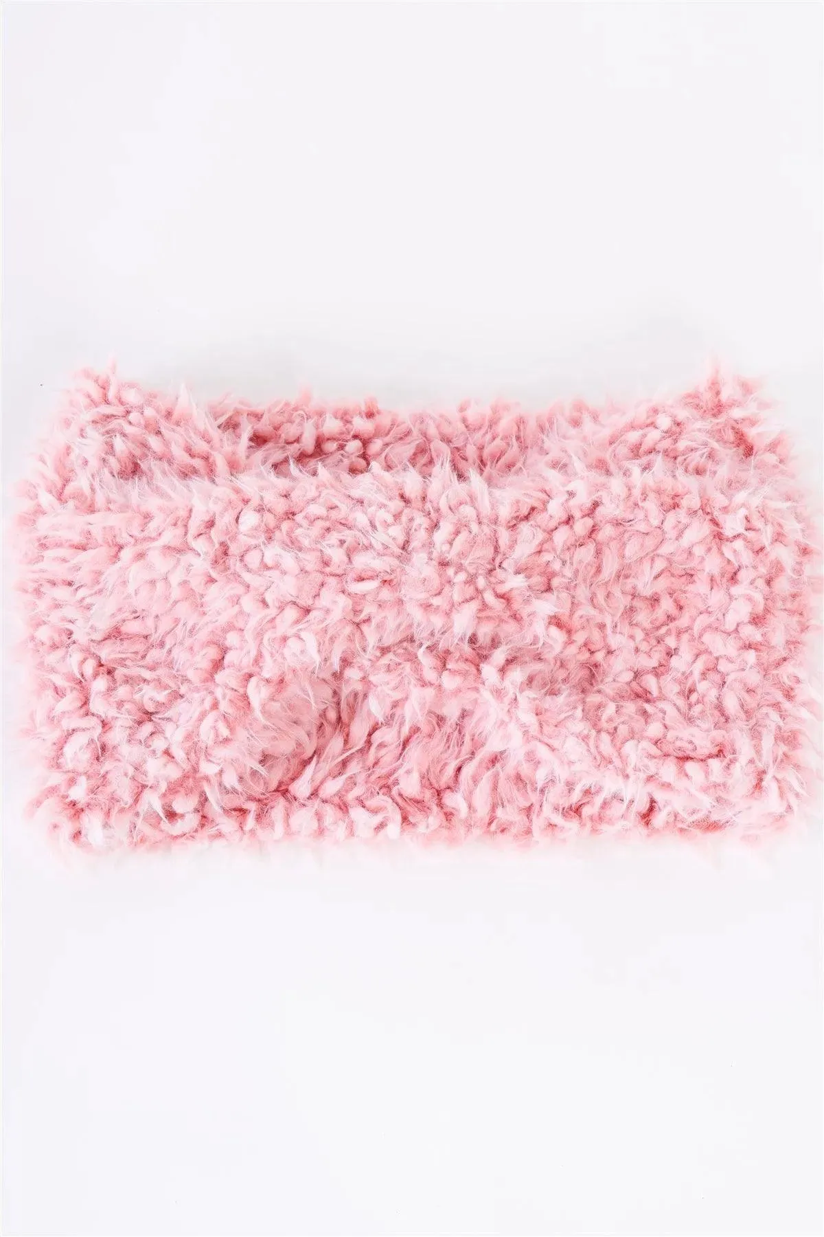 Pink Fluffy Faux Fur Infinity Winter Scarf /3 Pieces