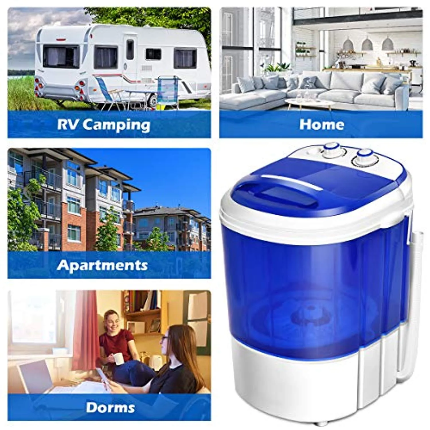 Portable Small Semi-Automatic Compact Washing Machine