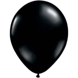Qualatex 9" Onyx Black Latex Balloons (100/Pk)