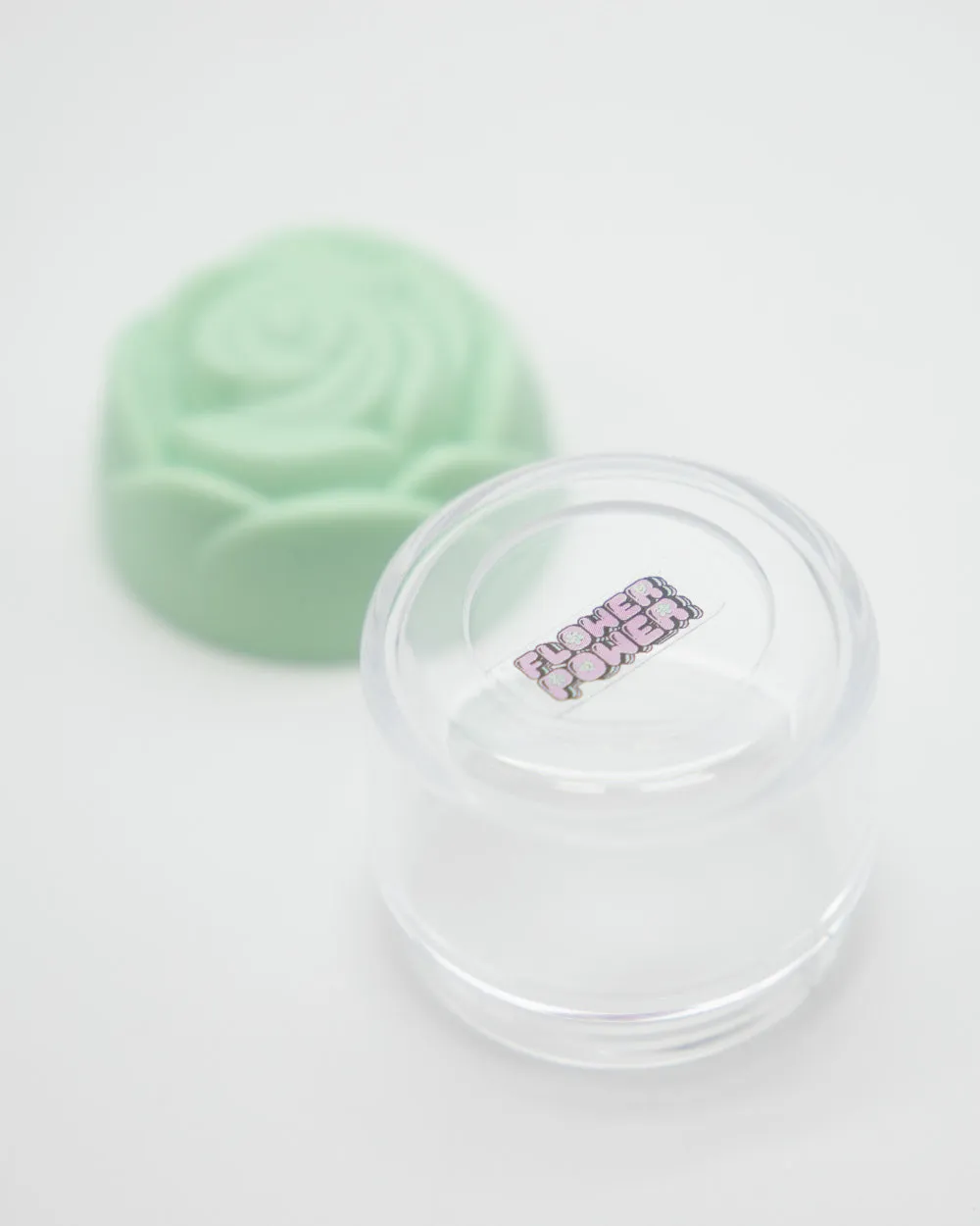 Rose Plastic Clear Container - Green
