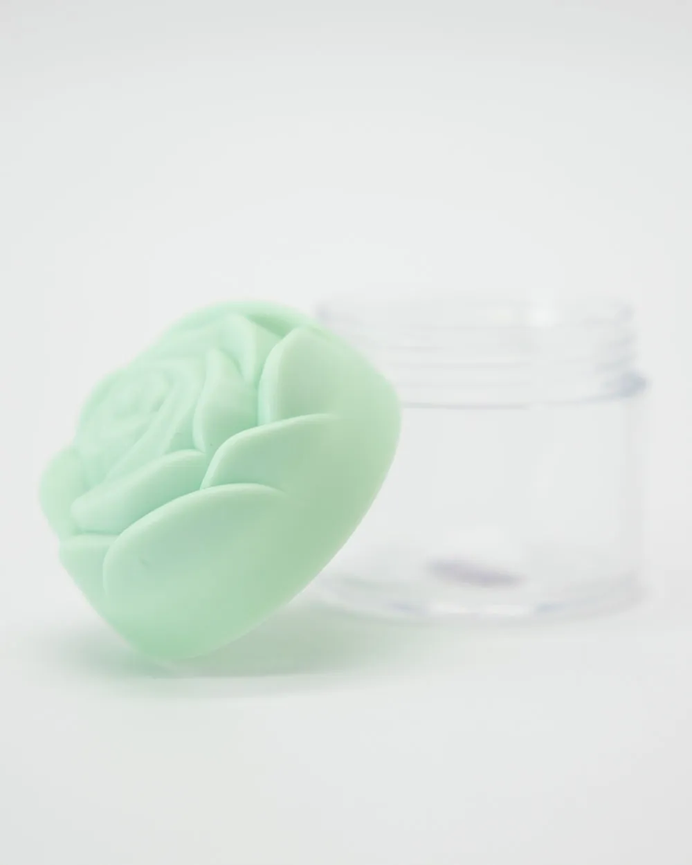 Rose Plastic Clear Container - Green