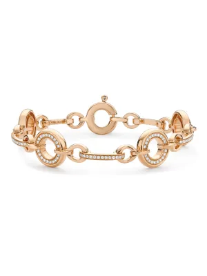 Roulette Medium Classic Rose Gold Diamond Bracelet