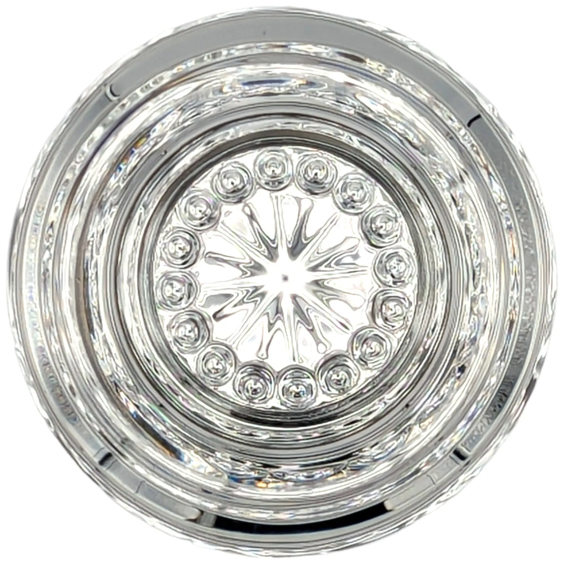 Round Crystal Spare Door Knob Set (Antique Brass)