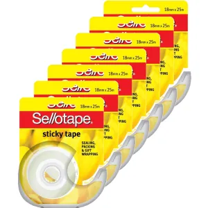 Sellotape Sticky Tape Dispenser 18mmx25m Pack 7
