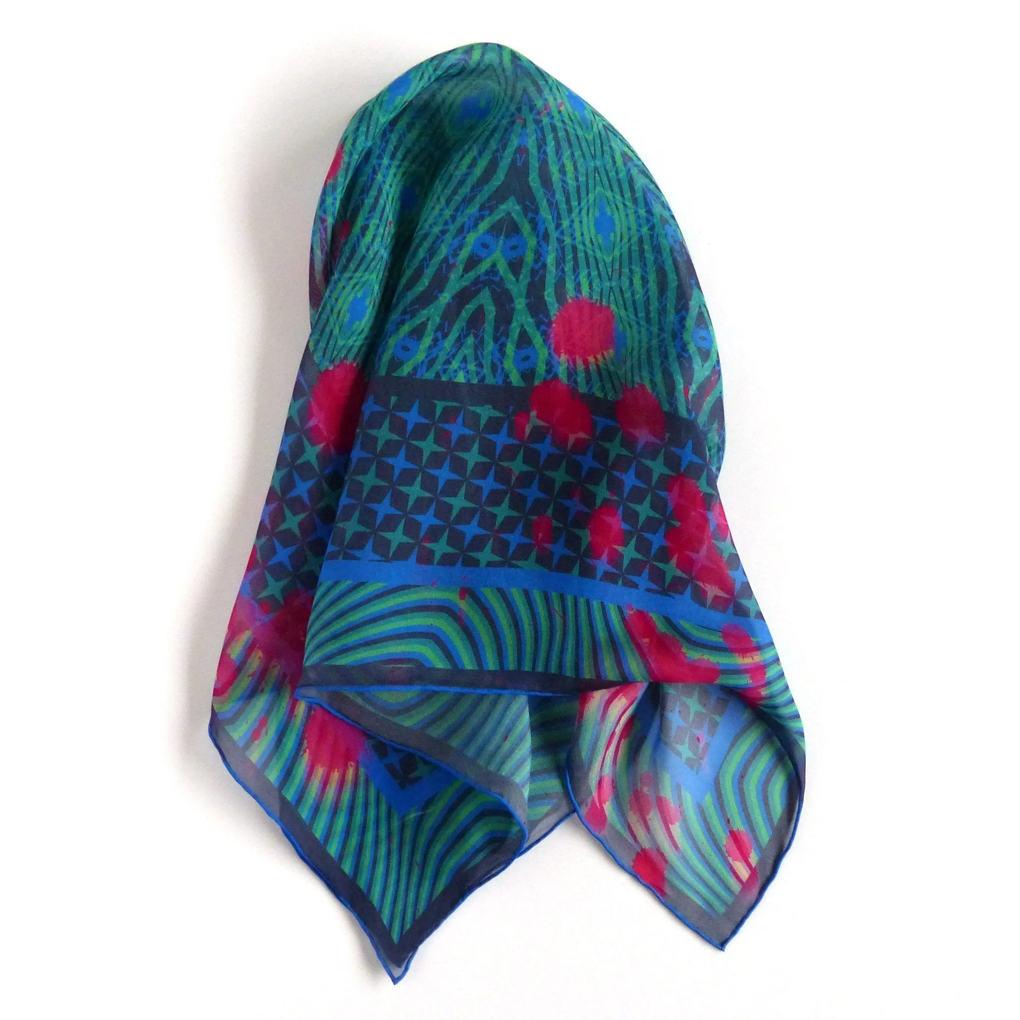 Silk Chiffon Scarf (65cm) - Kenzie Green
