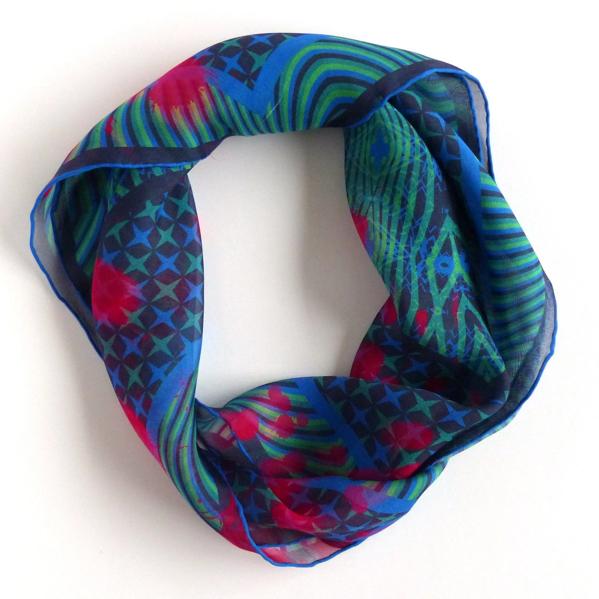 Silk Chiffon Scarf (65cm) - Kenzie Green