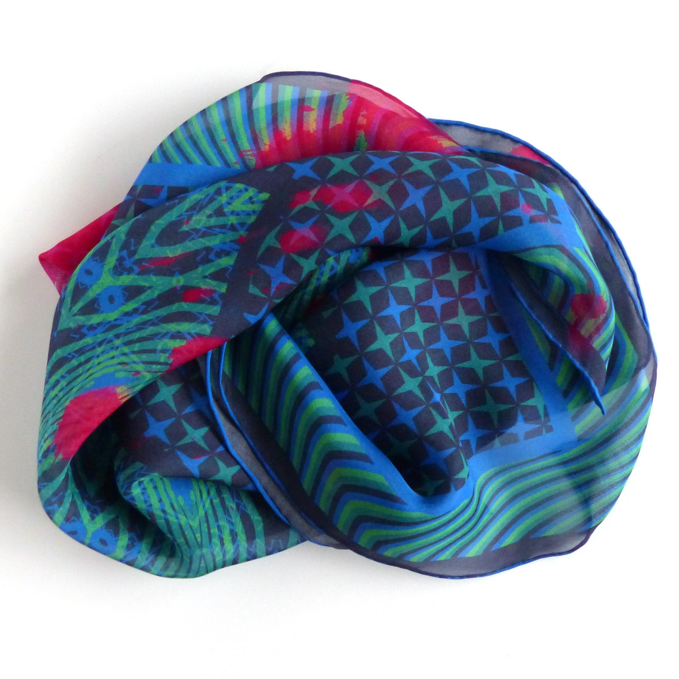 Silk Chiffon Scarf (65cm) - Kenzie Green