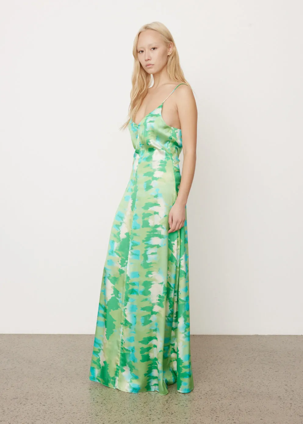 Silk Stretch Satin Slip Dress