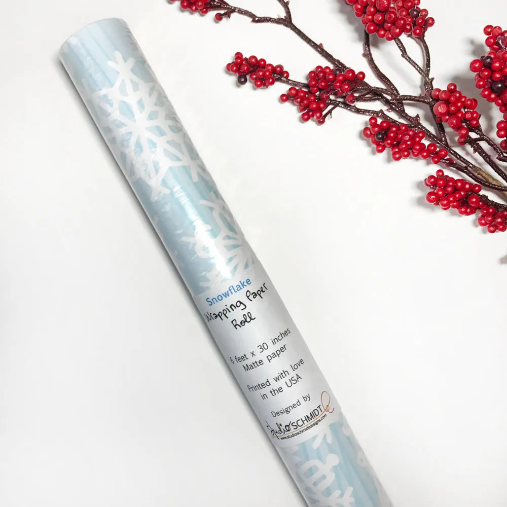 Snowflake Wrapping Paper - 6 FT Roll - Matte Finish | *40% Off!*