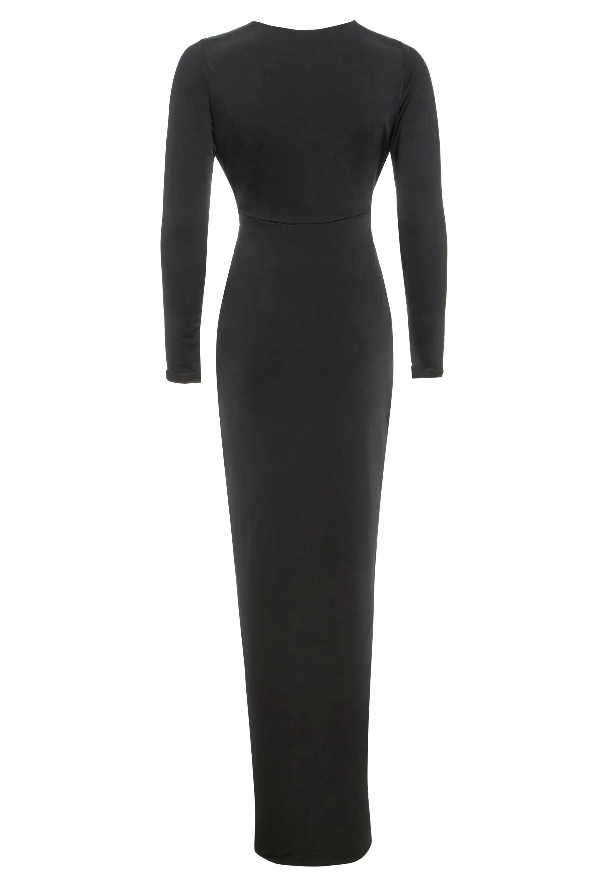 Sophisticated Twisted Front Midi Dress in Black