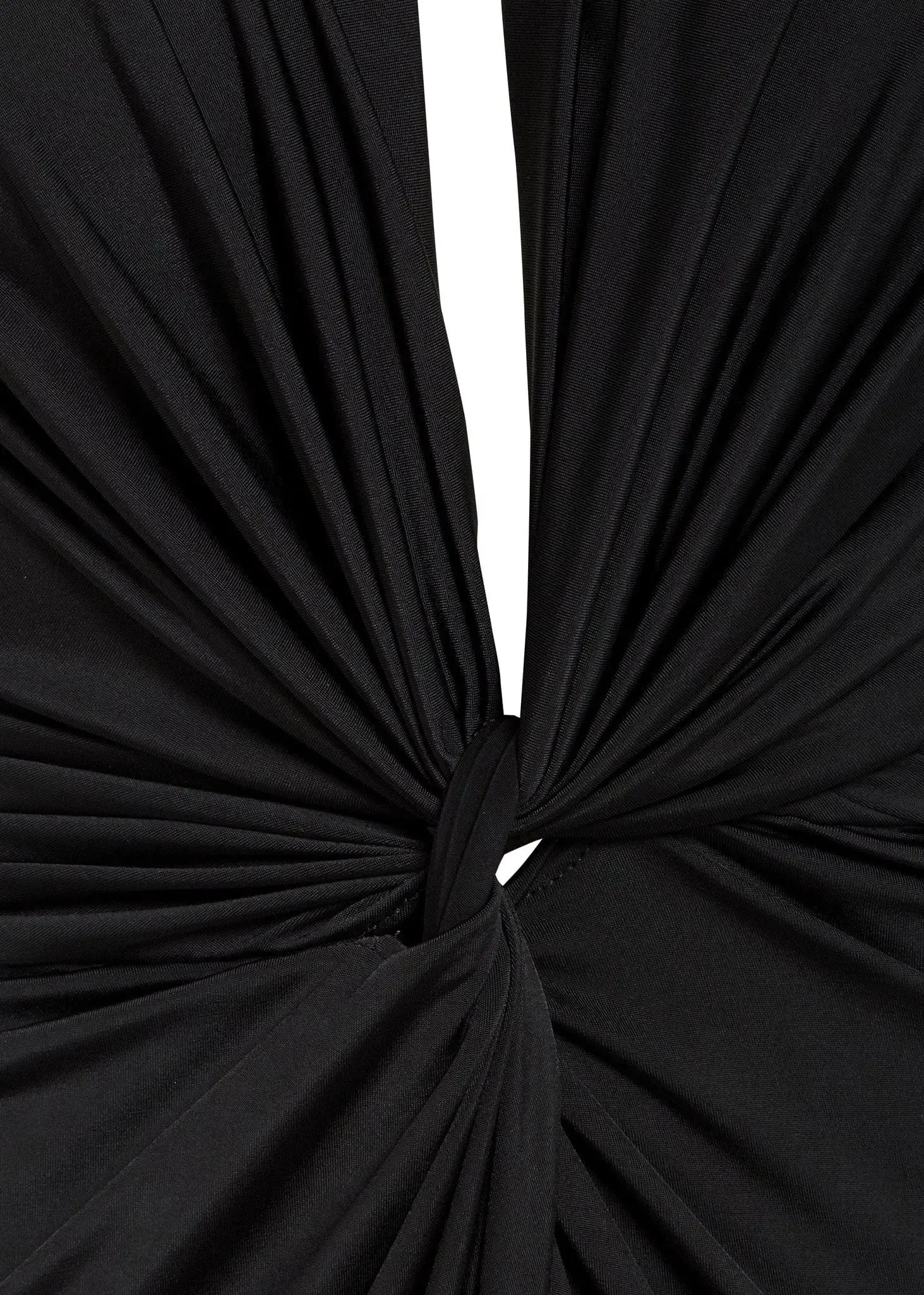 Sophisticated Twisted Front Midi Dress in Black
