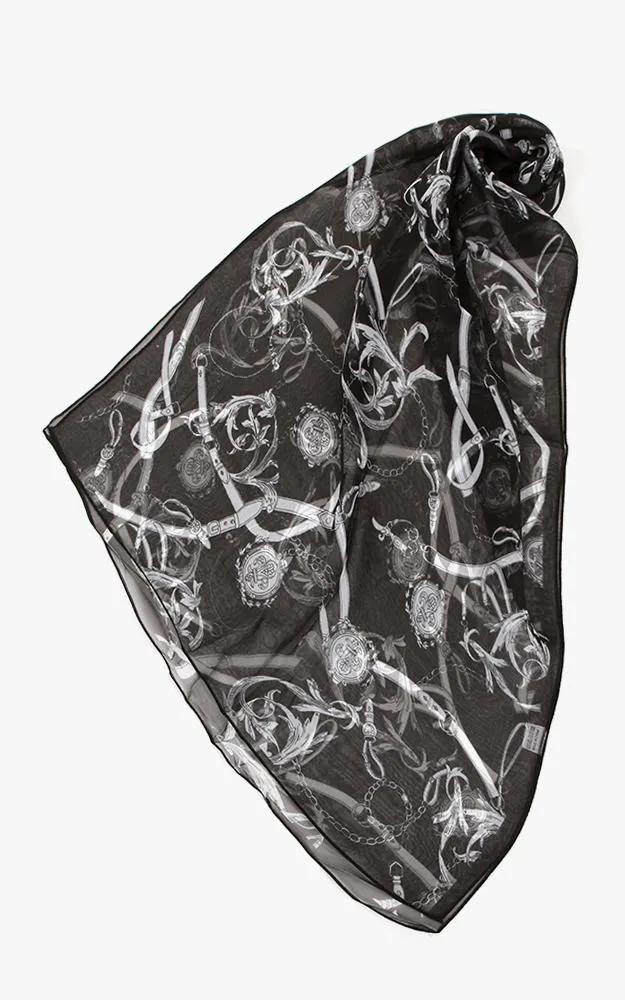SPOS4911 / BASC4772 Silky Chain Printed Scarf