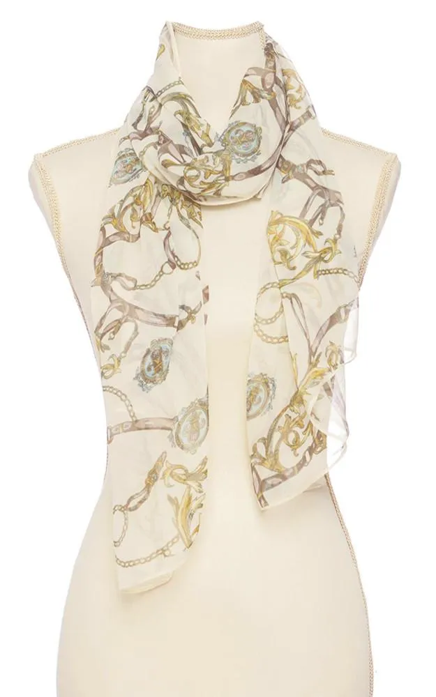 SPOS4911 / BASC4772 Silky Chain Printed Scarf