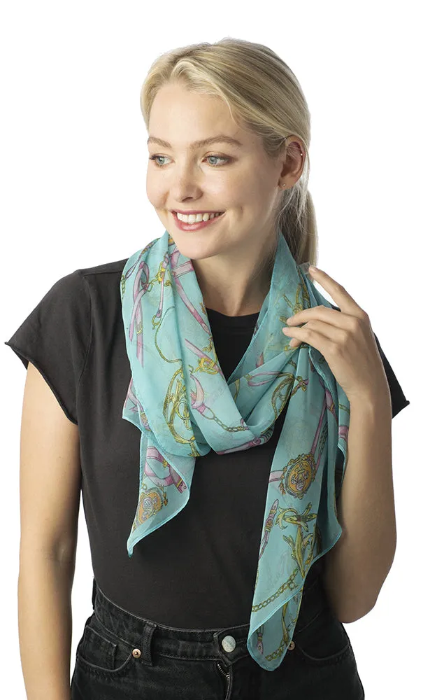 SPOS4911 / BASC4772 Silky Chain Printed Scarf