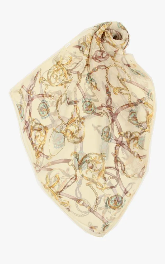 SPOS4911 / BASC4772 Silky Chain Printed Scarf