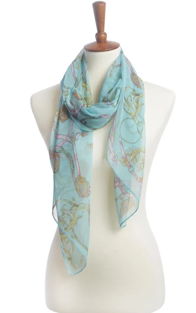 SPOS4911 / BASC4772 Silky Chain Printed Scarf