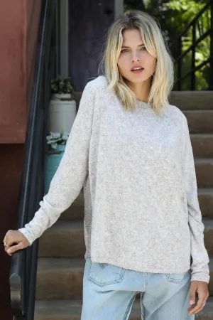 Taupe Long Sleeve Relaxed Fit Top /1-1-1