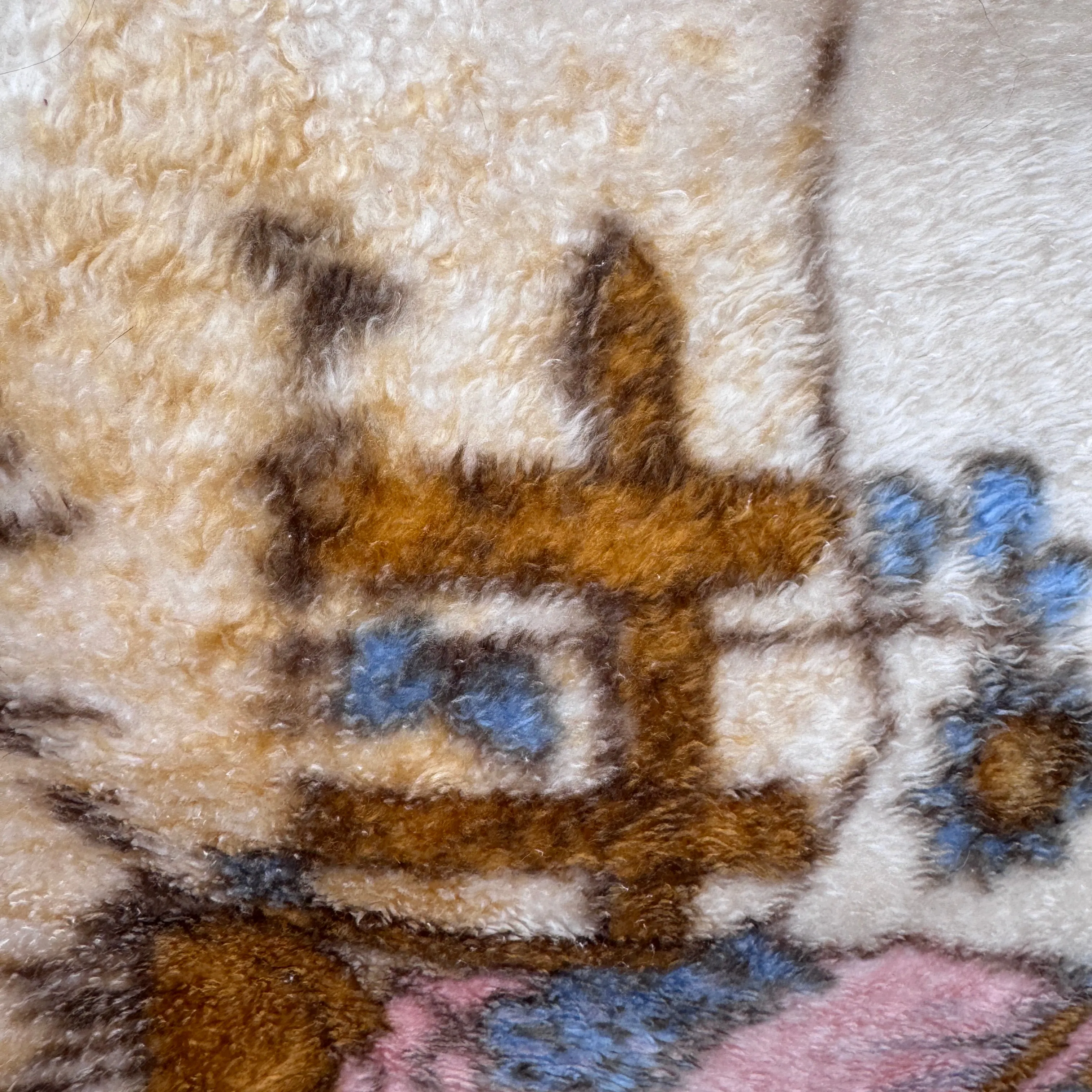 Vintage Precious Moments Baby Toddler Little Girl Dogs Puppies Blanket Cheerful Giver Luxury Plush Raschel Thick Velvet Velour Minky Throw 39" x 42”