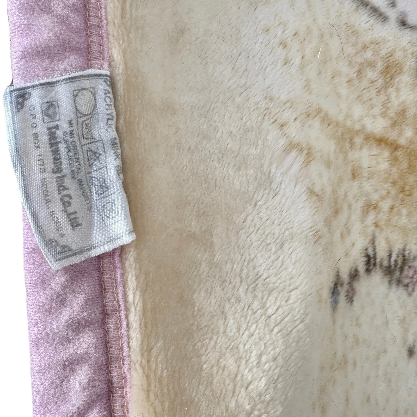 Vintage Precious Moments Baby Toddler Little Girl Dogs Puppies Blanket Cheerful Giver Luxury Plush Raschel Thick Velvet Velour Minky Throw 39" x 42”