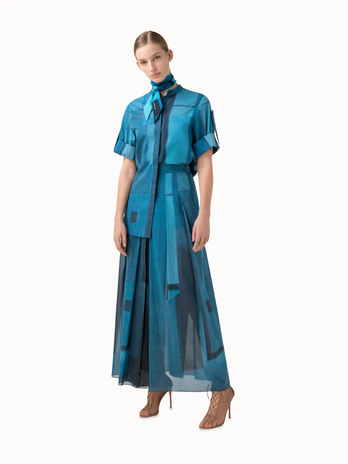 Window Print Silk Twill Scarf